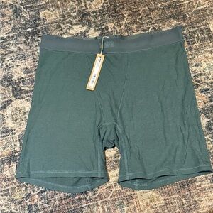SKIMS Cotton Rib Boxer Shorts Pine Green Women’s Lounge Underwear